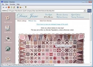 The quilt is clickable, so click on the block you're doing in the quilt.